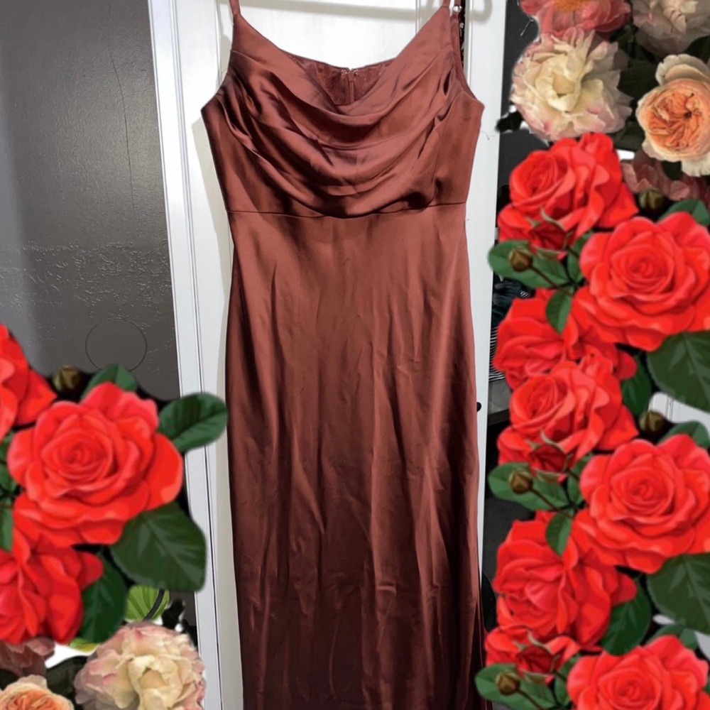 Revelry Skye Satin DressCinnamon Rose, Size 12
